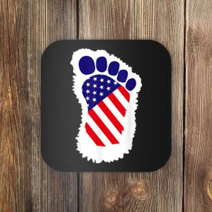 Bigfoot 4th Of July Bigfoot American Flag Coaster