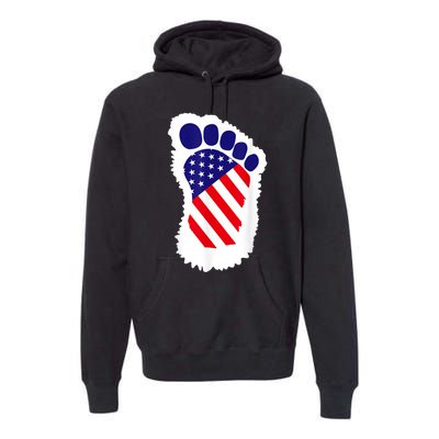 Bigfoot 4th Of July Bigfoot American Flag Premium Hoodie