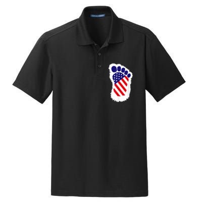 Bigfoot 4th Of July Bigfoot American Flag Dry Zone Grid Polo