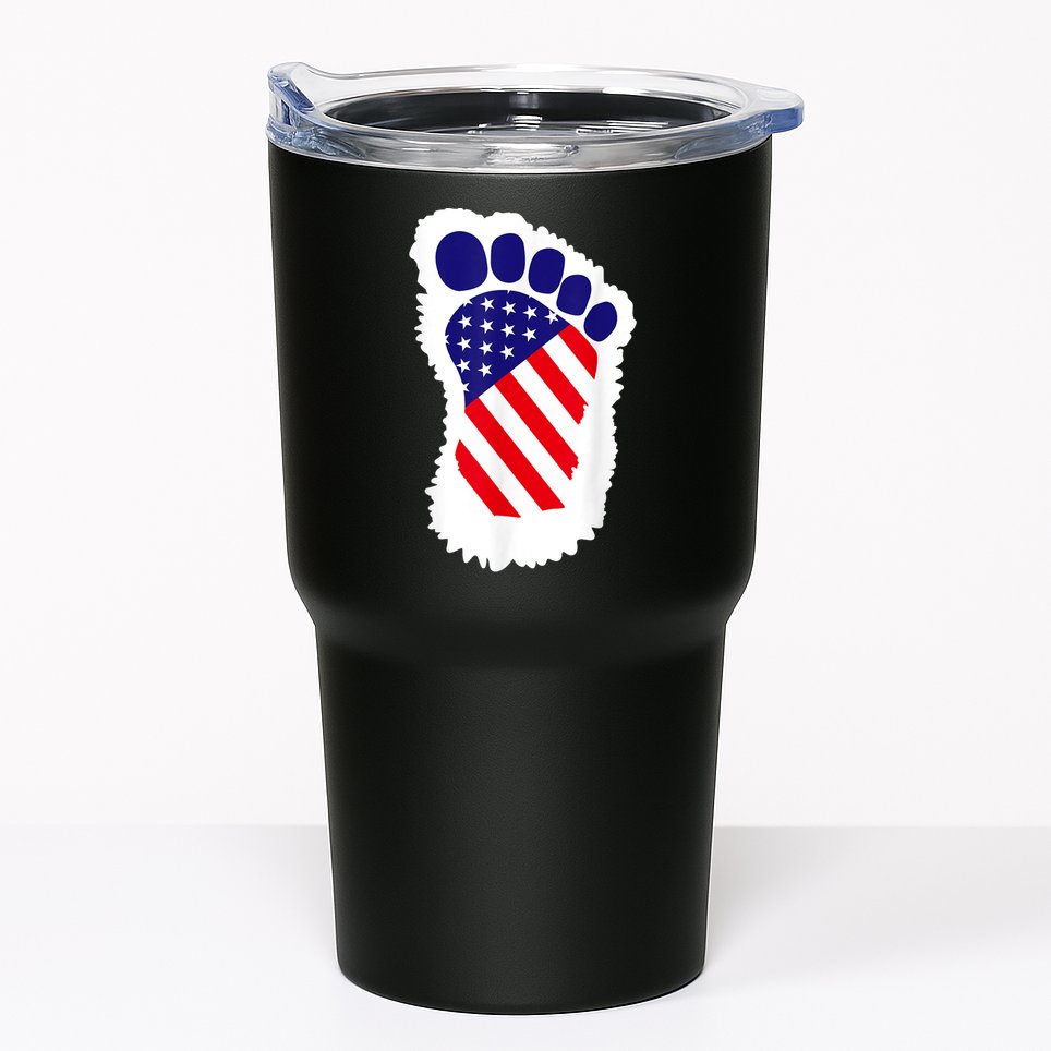 Bigfoot 4th Of July Bigfoot American Flag Tumbler