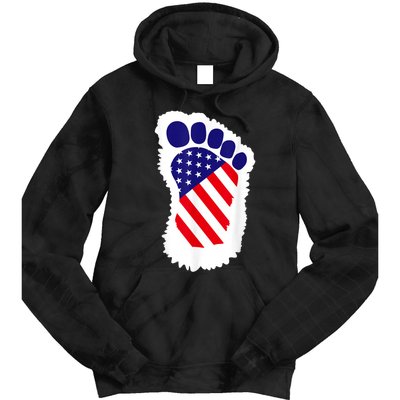 Bigfoot 4th Of July Bigfoot American Flag Tie Dye Hoodie