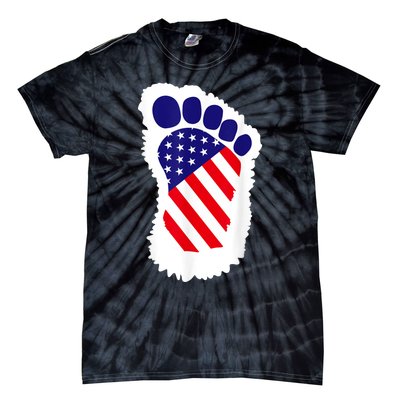 Bigfoot 4th Of July Bigfoot American Flag Tie-Dye T-Shirt