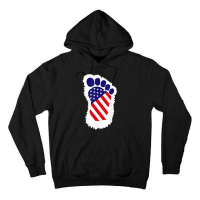 Bigfoot 4th Of July Bigfoot American Flag Tall Hoodie