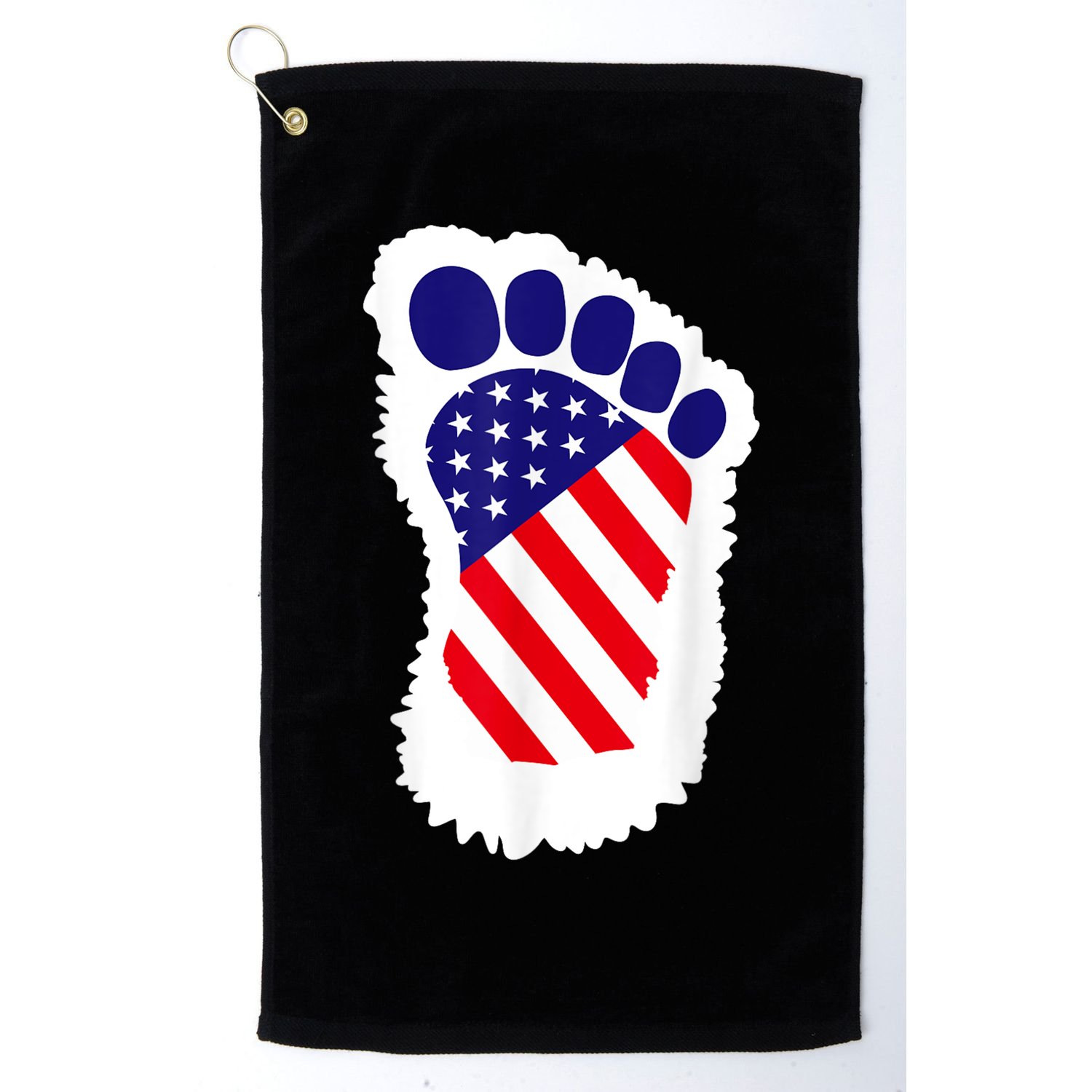 Bigfoot 4th Of July Bigfoot American Flag Golf Towel