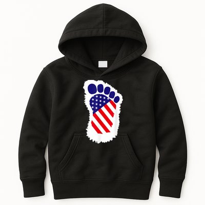Bigfoot 4th Of July Bigfoot American Flag Kids Hoodie
