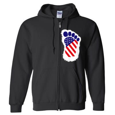 Bigfoot 4th Of July Bigfoot American Flag Full Zip Hoodie