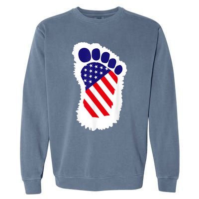 Bigfoot 4th Of July Bigfoot American Flag Garment-Dyed Sweatshirt