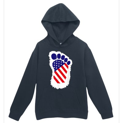 Bigfoot 4th Of July Bigfoot American Flag Urban Pullover Hoodie