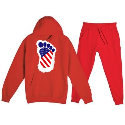 Bigfoot 4th Of July Bigfoot American Flag Premium Hooded Sweatsuit Set