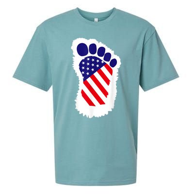 Bigfoot 4th Of July Bigfoot American Flag Sueded Cloud Jersey T-Shirt