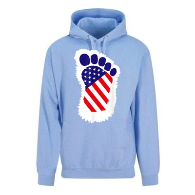 Bigfoot 4th Of July Bigfoot American Flag Unisex Surf Hoodie