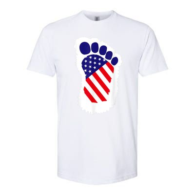 Bigfoot 4th Of July Bigfoot American Flag Softstyle® CVC T-Shirt