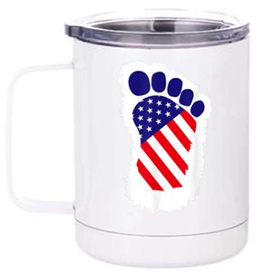 Bigfoot 4th Of July Bigfoot American Flag 12 oz Stainless Steel Tumbler Cup