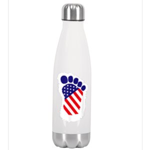 Bigfoot 4th Of July Bigfoot American Flag Stainless Steel Insulated Water Bottle