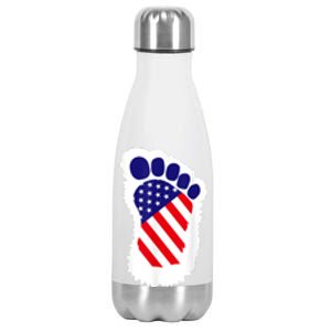 Bigfoot 4th Of July Bigfoot American Flag Stainless Steel Insulated Water Bottle