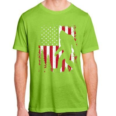 Bigfoot 4th Of July American Usa Flag Patriotic Adult ChromaSoft Performance T-Shirt