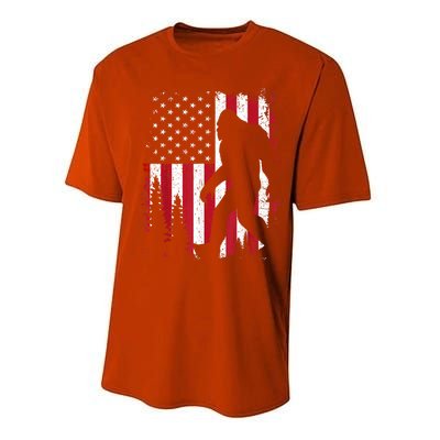 Bigfoot 4th Of July American Usa Flag Patriotic Performance Sprint T-Shirt