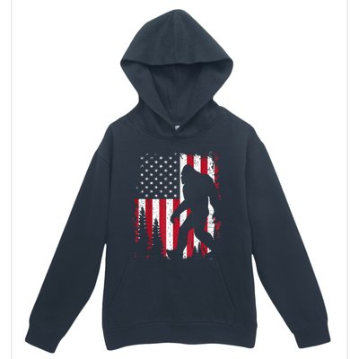 Bigfoot 4th Of July American Usa Flag Patriotic Urban Pullover Hoodie