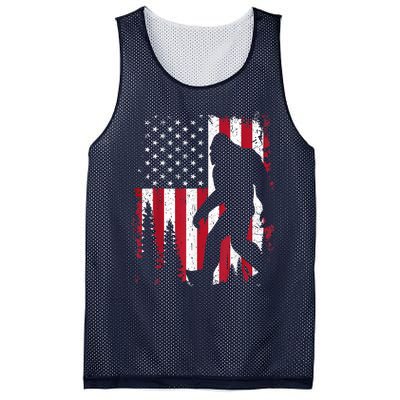 Bigfoot 4th Of July American Usa Flag Patriotic Mesh Reversible Basketball Jersey Tank