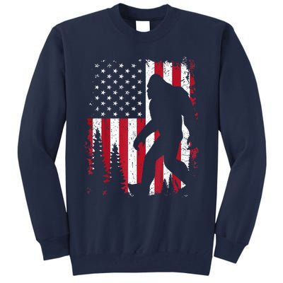 Bigfoot 4th Of July American Usa Flag Patriotic Tall Sweatshirt