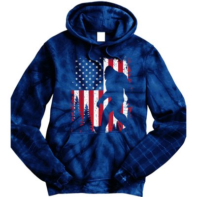 Bigfoot 4th Of July American Usa Flag Patriotic Tie Dye Hoodie