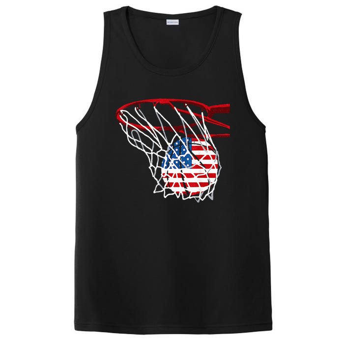 Basketball 4th Of July American Flag Patriotic PosiCharge Competitor Tank