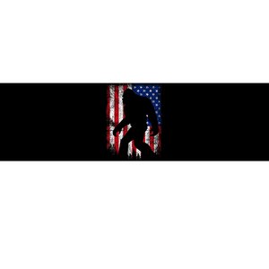 Bigfoot 4th Of July American USA Flag Patriotic Veterans Day Bumper Sticker