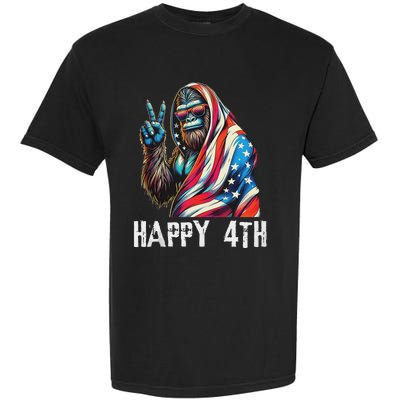 Bigfoot 4th Of July Happy 4th Patriotic Usa Teens Tank Top Garment-Dyed Heavyweight T-Shirt