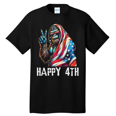 Bigfoot 4th Of July Happy 4th Patriotic Usa Teens Tank Top Tall T-Shirt