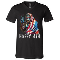 Bigfoot 4th Of July Happy 4th Patriotic Usa Teens Tank Top V-Neck T-Shirt