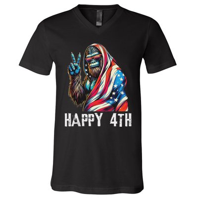 Bigfoot 4th Of July Happy 4th Patriotic Usa Teens Tank Top V-Neck T-Shirt