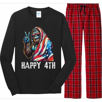 Bigfoot 4th Of July Happy 4th Patriotic Usa Teens Tank Top Long Sleeve Pajama Set