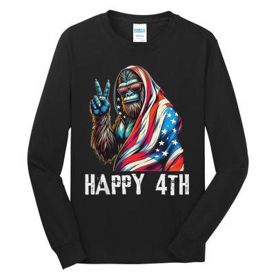 Bigfoot 4th Of July Happy 4th Patriotic Usa Teens Tank Top Tall Long Sleeve T-Shirt