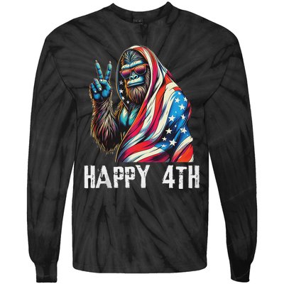 Bigfoot 4th Of July Happy 4th Patriotic Usa Teens Tank Top Tie-Dye Long Sleeve Shirt