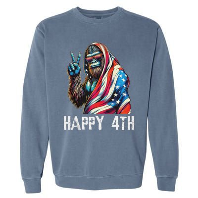 Bigfoot 4th Of July Happy 4th Patriotic Usa Teens Tank Top Garment-Dyed Sweatshirt