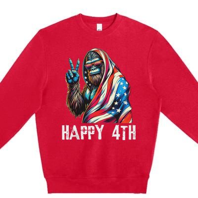 Bigfoot 4th Of July Happy 4th Patriotic Usa Teens Tank Top Premium Crewneck Sweatshirt