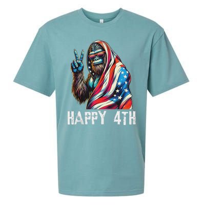 Bigfoot 4th Of July Happy 4th Patriotic Usa Teens Tank Top Sueded Cloud Jersey T-Shirt