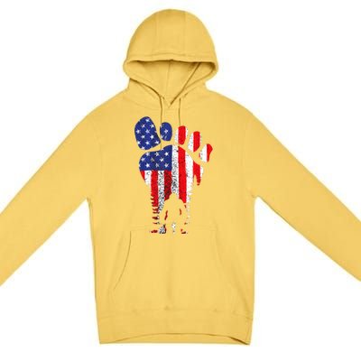 Bigfoot 4th Of July Sasquatch American Flag Patriotic Premium Pullover Hoodie