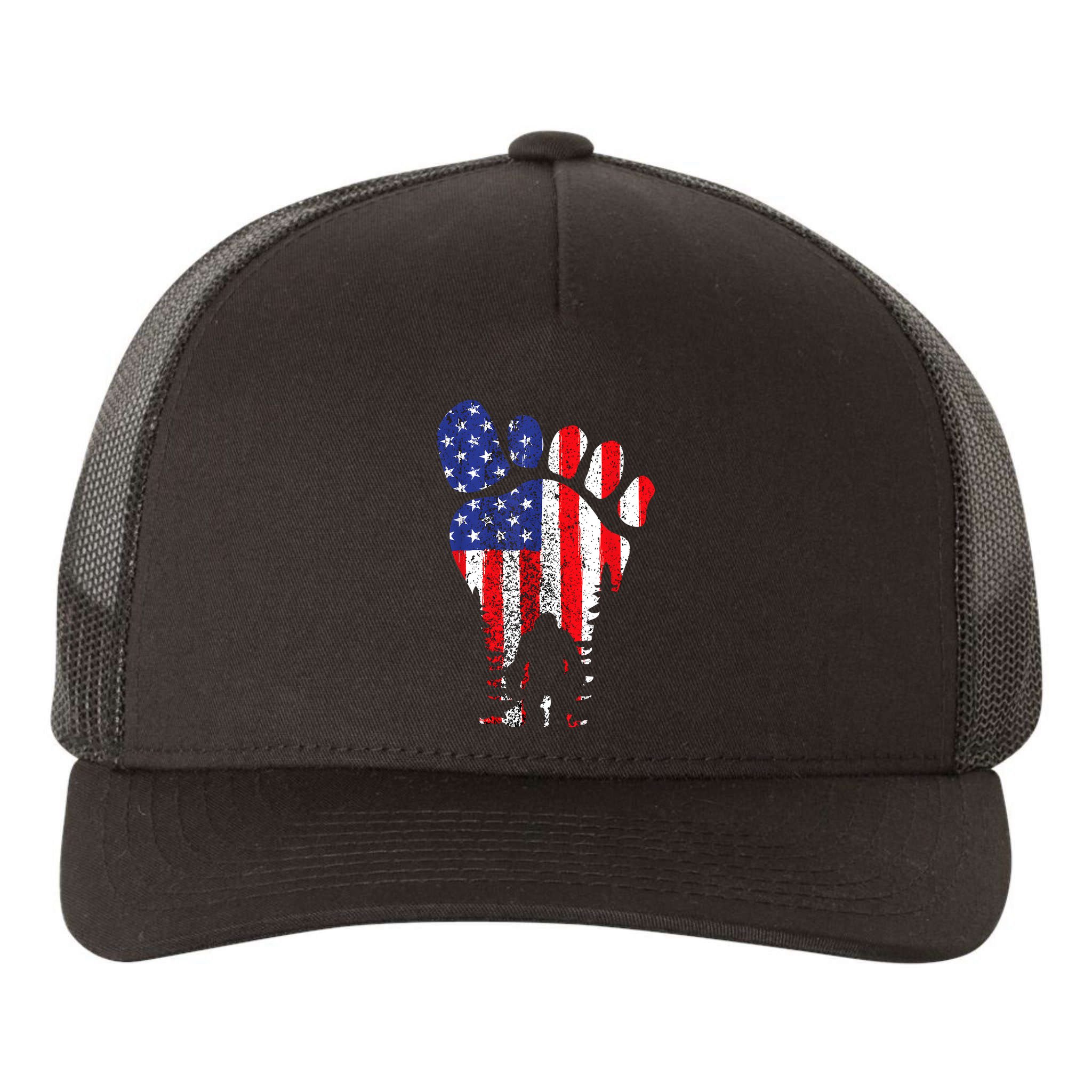 Bigfoot 4th Of July Sasquatch American Flag Patriotic Yupoong Adult 5-Panel Trucker Hat