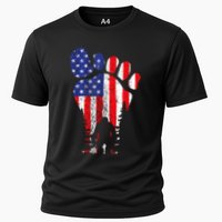 Bigfoot 4th Of July Sasquatch American Flag Patriotic Cooling Performance Crew T-Shirt