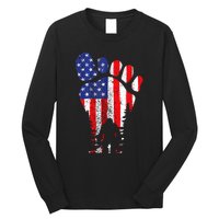 Bigfoot 4th Of July Sasquatch American Flag Patriotic Long Sleeve Shirt