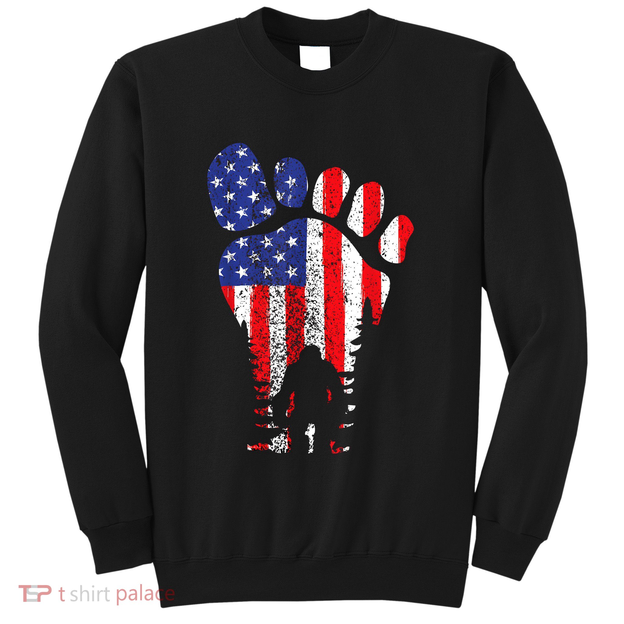 Bigfoot 4th Of July Sasquatch American Flag Patriotic Sweatshirt