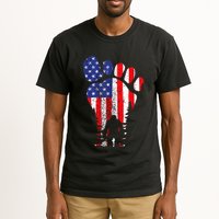 Bigfoot 4th Of July Sasquatch American Flag Patriotic Tall T-Shirt