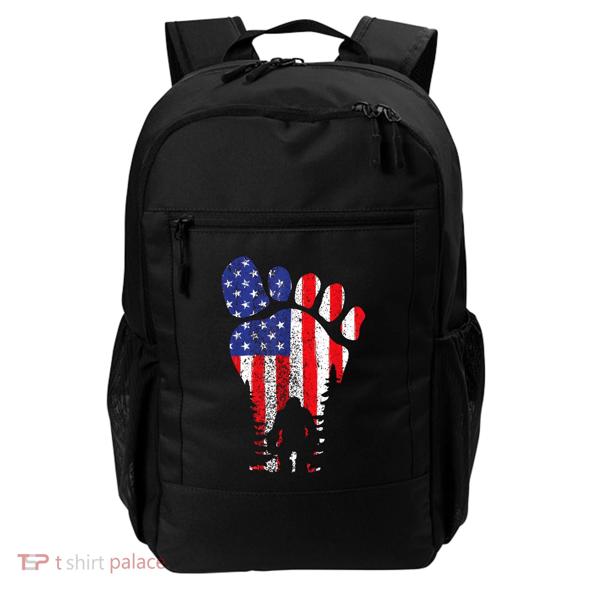 Bigfoot 4th Of July Sasquatch American Flag Patriotic Backpack
