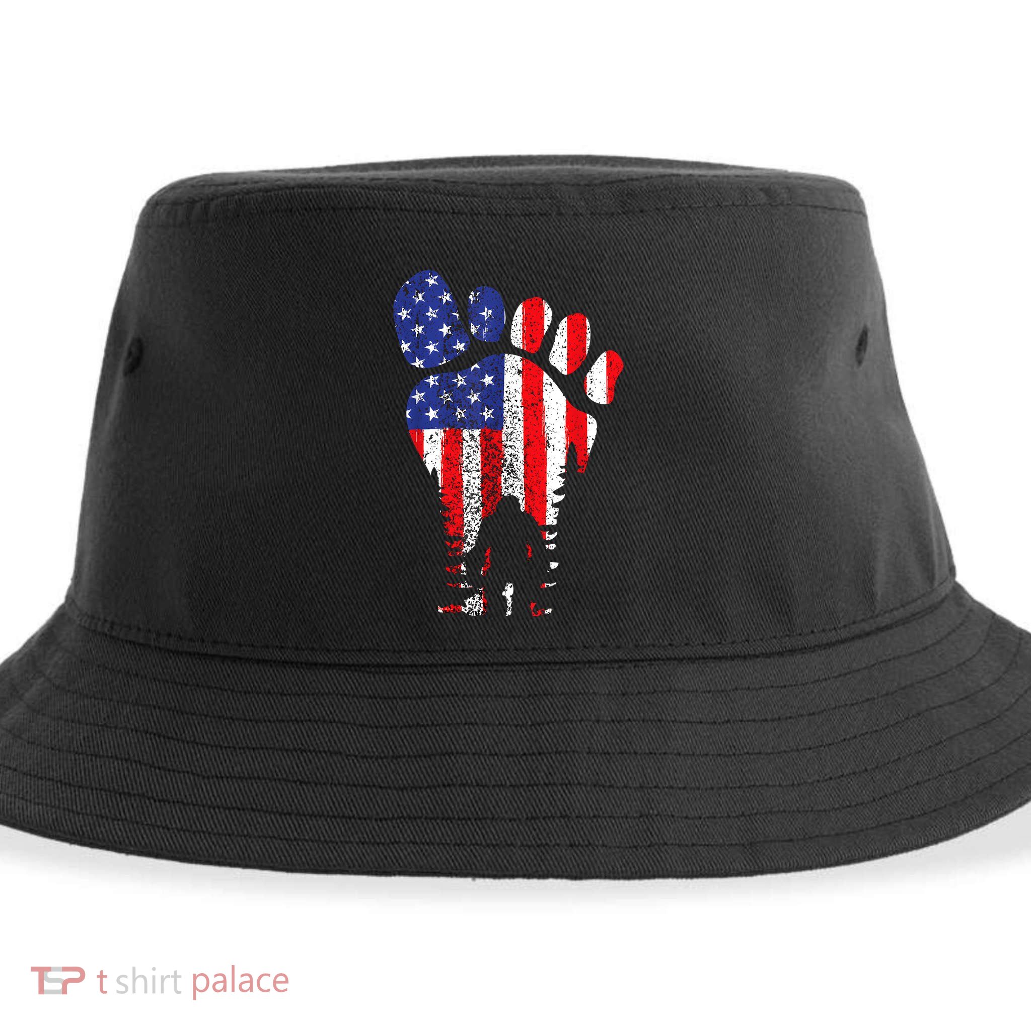 Bigfoot 4th Of July Sasquatch American Flag Patriotic Sustainable Bucket Hat