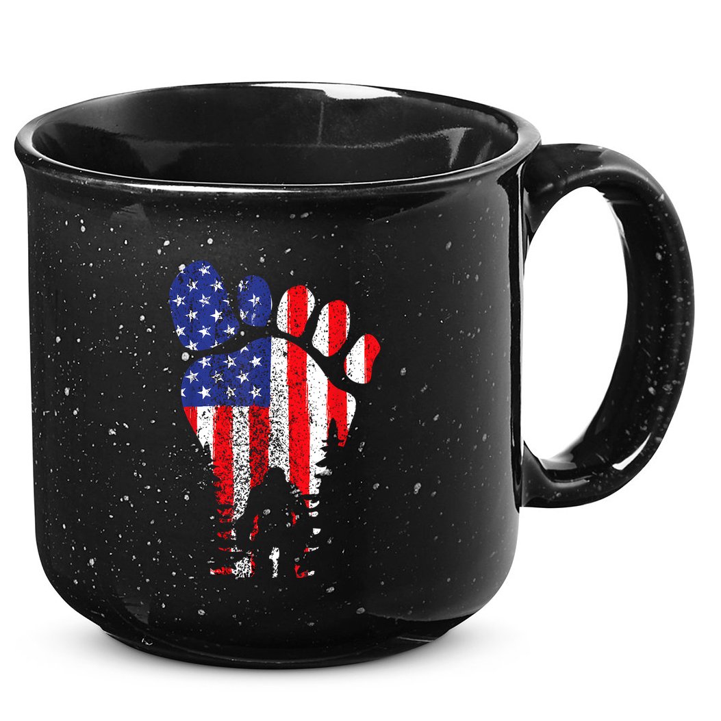 Bigfoot 4th Of July Sasquatch American Flag Patriotic 15oz Campfire Ceramic Mug