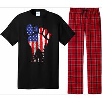 Bigfoot 4th Of July Sasquatch American Flag Patriotic Pajama Set