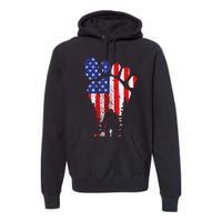 Bigfoot 4th Of July Sasquatch American Flag Patriotic Premium Hoodie