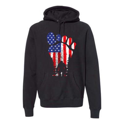 Bigfoot 4th Of July Sasquatch American Flag Patriotic Premium Hoodie