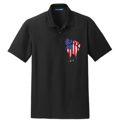 Bigfoot 4th Of July Sasquatch American Flag Patriotic Dry Zone Grid Polo